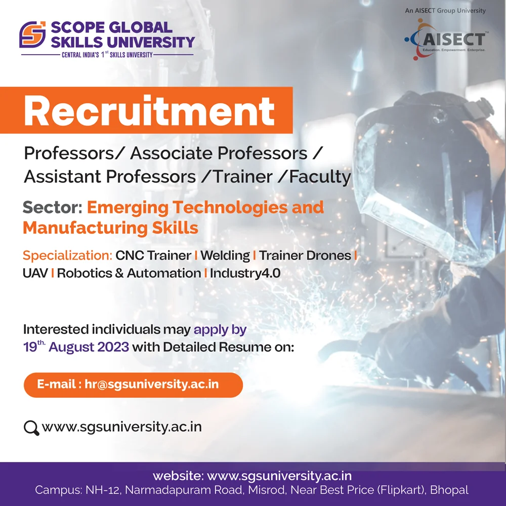 SGSU Recruitment - Emerging Technologies and Manufacturing Skills