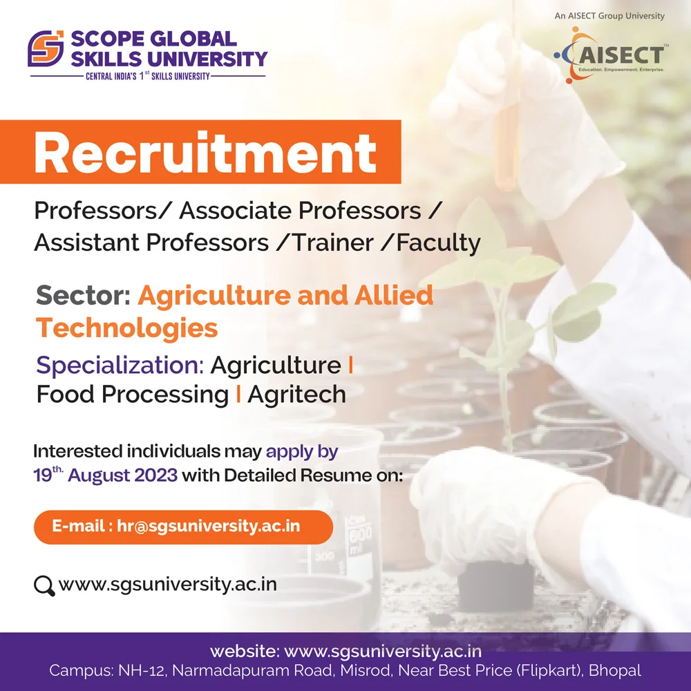 SGSU Recruitment - Agriculture and allied technologies